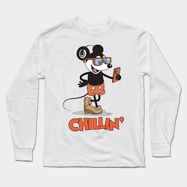 Chilling with Mickey Long Sleeve T-Shirt by jaytee